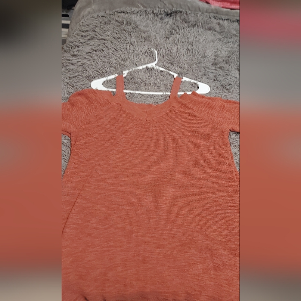 Coral Color Torrid Cold Shoulder Sweater